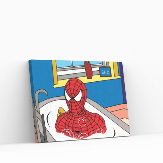 Spidey Bath Time Canvas Wall Art - Y Canvas