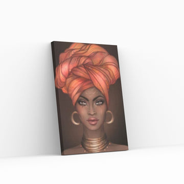 African Art Wall Decor, African Woman Makeup Wall Art, Abstract Canvas Art - Y Canvas