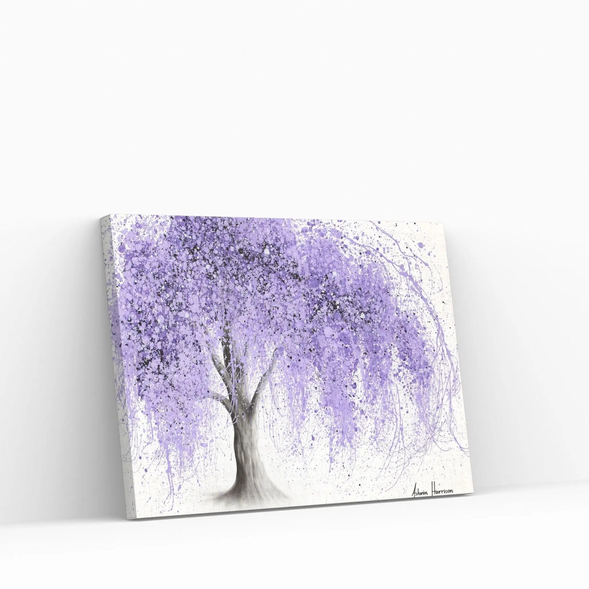 Purple Wishing Willow Canvas Wall Art - Y Canvas