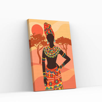 African Black Woman Canvas Wall Art Home Decor - Y Canvas