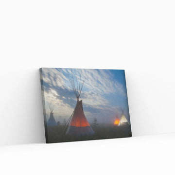 American Indian Art Canvas-Native Indians Teepee Hut Art Canvas Wall Art Poster Print - Y Canvas