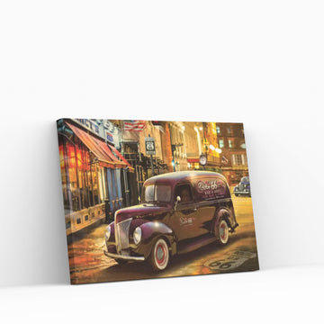 Nostalgic America Panel Truck Canvas Wall Art - Y Canvas