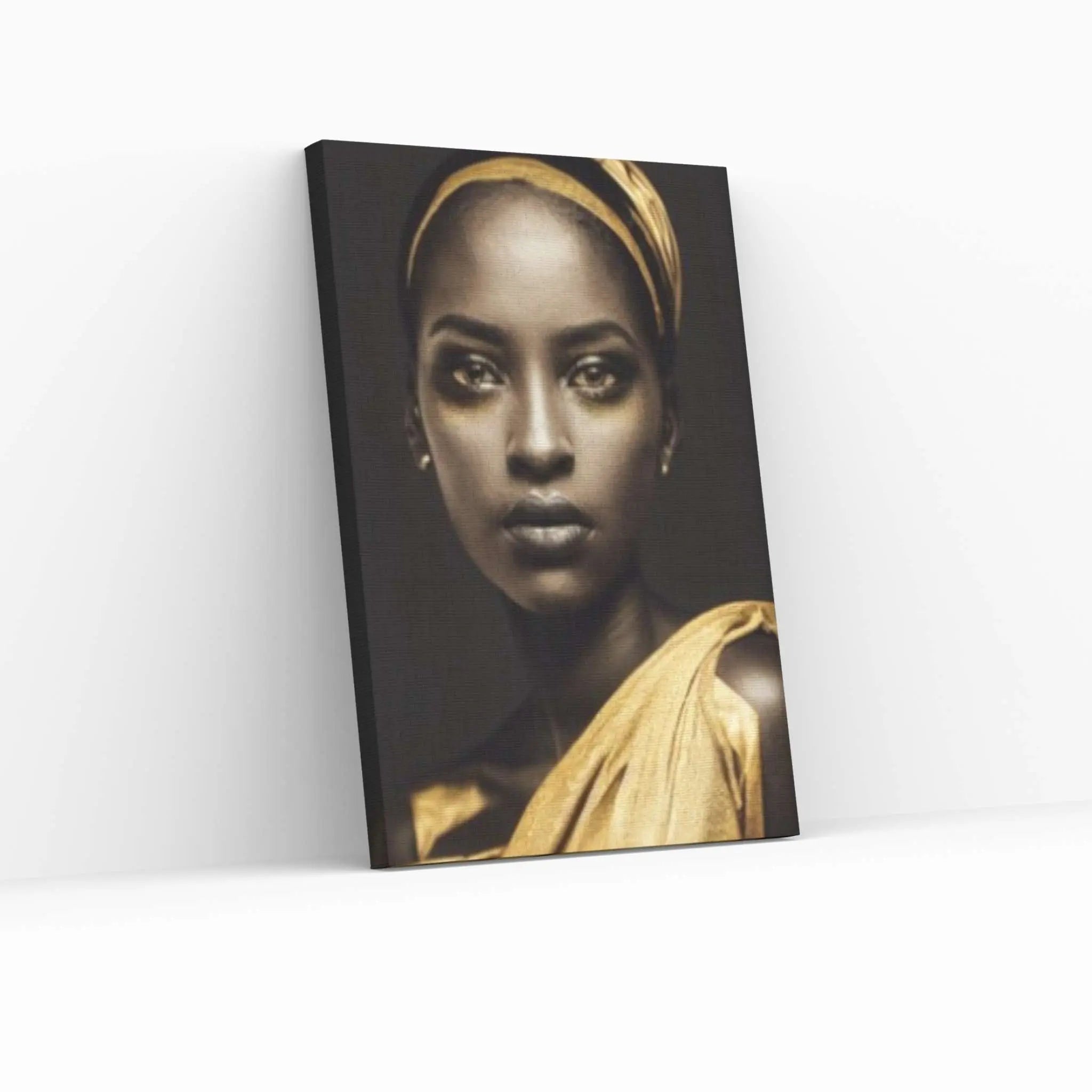 Gold African Woman, Gold Print, Woman Wall Art, Gold Lip Woman Canvas - Y Canvas