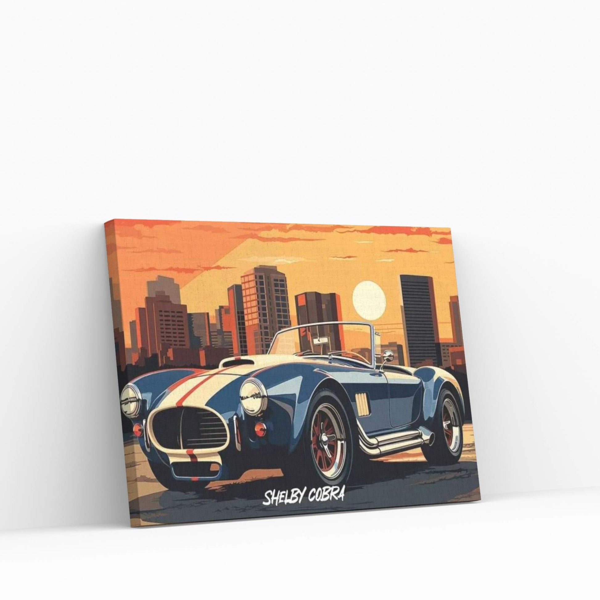 Shelby Cobra Comic Canvas Wall Art - Y Canvas