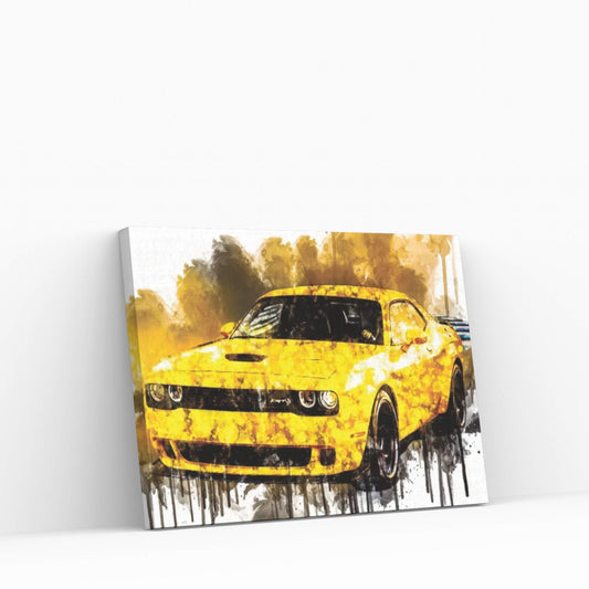 2018 Dodge Challenger SRT Hellcat Widebody Canvas Wall Art - Y Canvas