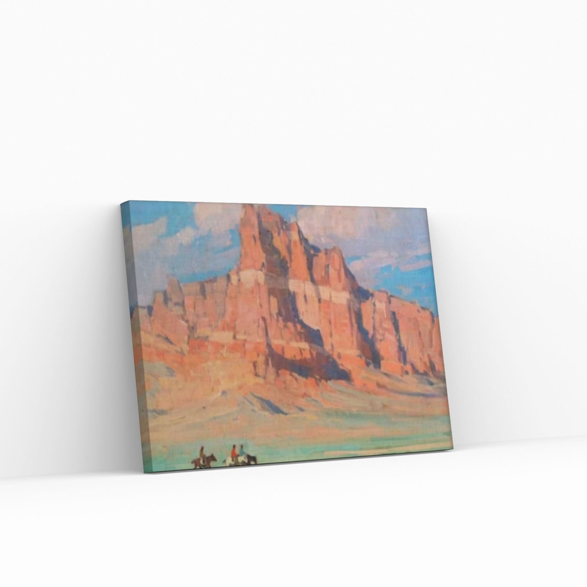 Vintage Arizona Landscape Oil Canvas Wall Art Painting / Grand Canyon Canvas Western American Painting/ Horse Riding Western Wall Art Print - Y Canvas