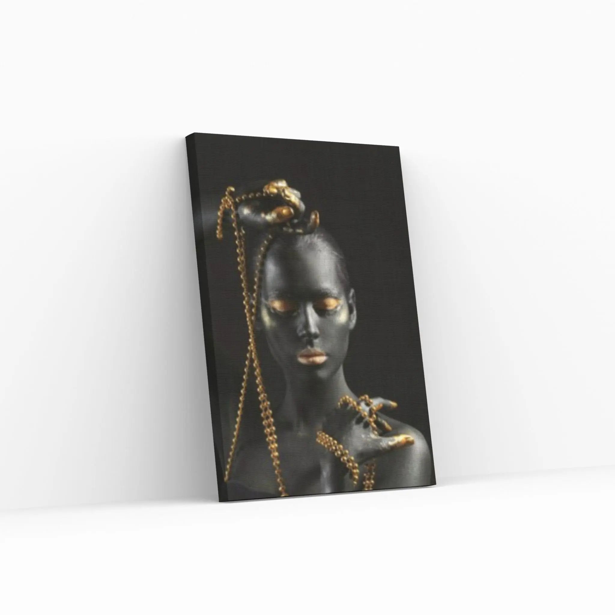 Gold Detailed Woman Canvas Wall Art, Gold Chain Canvas, Beautiful Woman Canvas Art - Y Canvas