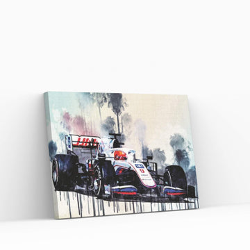 Nikita Mazepin 2021 Haas Vf-21 Haas F1 Team Russian Racing Drivers Formula 1 Canvas Wall Art - Y Canvas