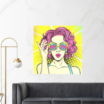 Pop Art Woman Wall Art, Comic Pop Art, Retro Comic - Y Canvas