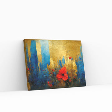 Golden floral Colorful Wild Flower Canvas Print | Framed Wall Art - Y Canvas