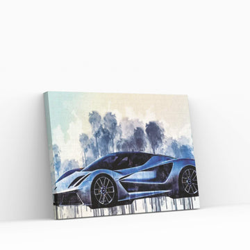 Lotus Evija 2020 Side View Silver Hypercar Exterior New Silver Evija British Sports Cars Canvas Wall Art - Y Canvas