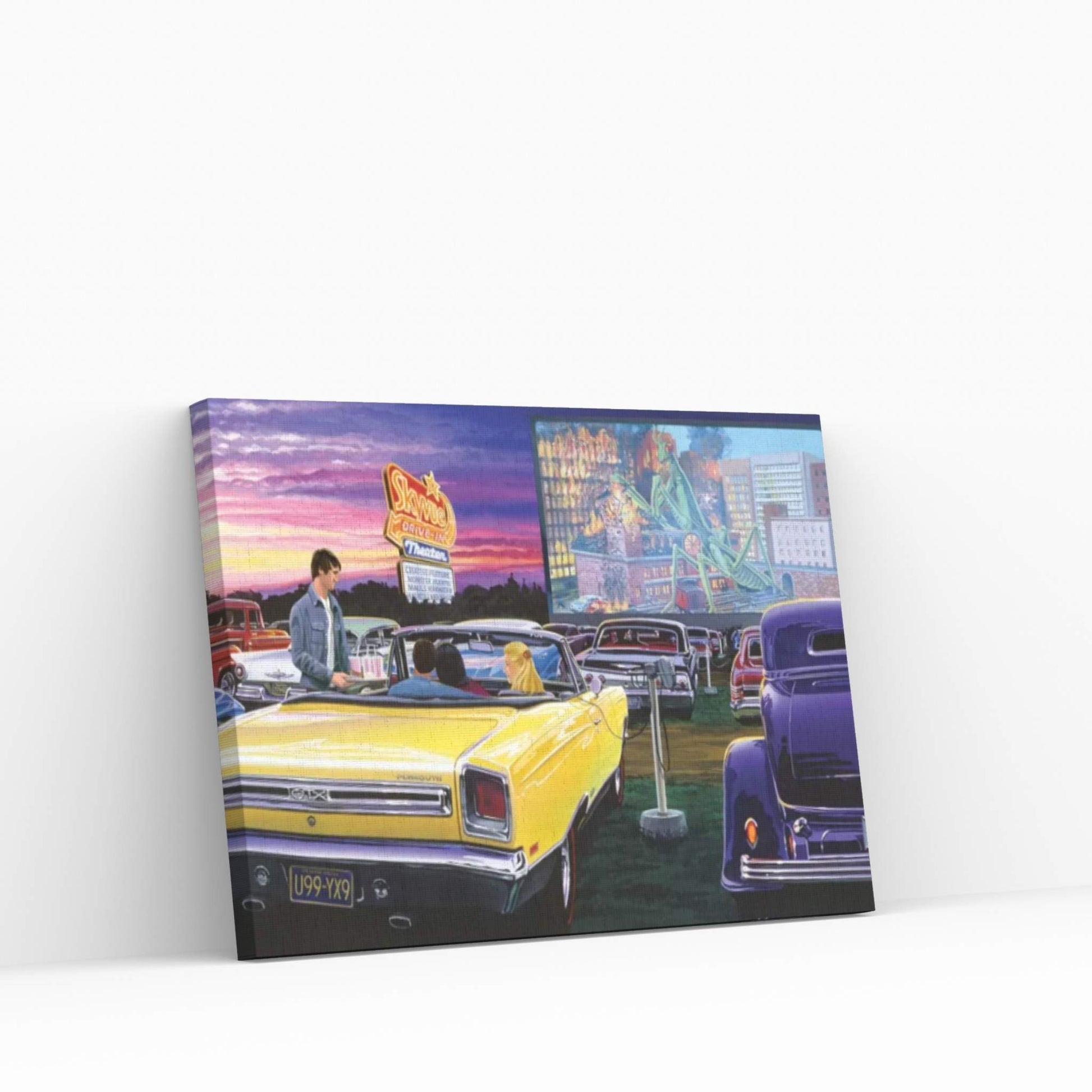 Sky View Drive-In Canvas Wall Art - Y Canvas