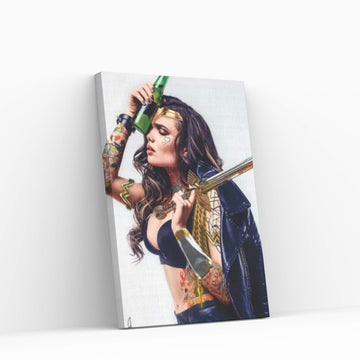 Wonder Woman Beer Canvas Wall Art - Y Canvas