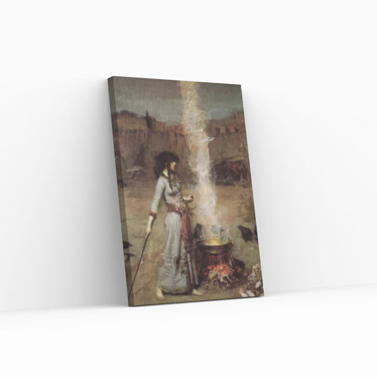 John William Waterhouse : The Magic Circle Canvas Wall Art Print Poster - Y Canvas