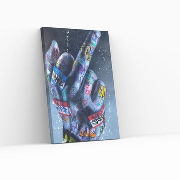 Middle Finger Gesture Street Art Posters and Prints Graffiti Art Paintings - Y Canvas