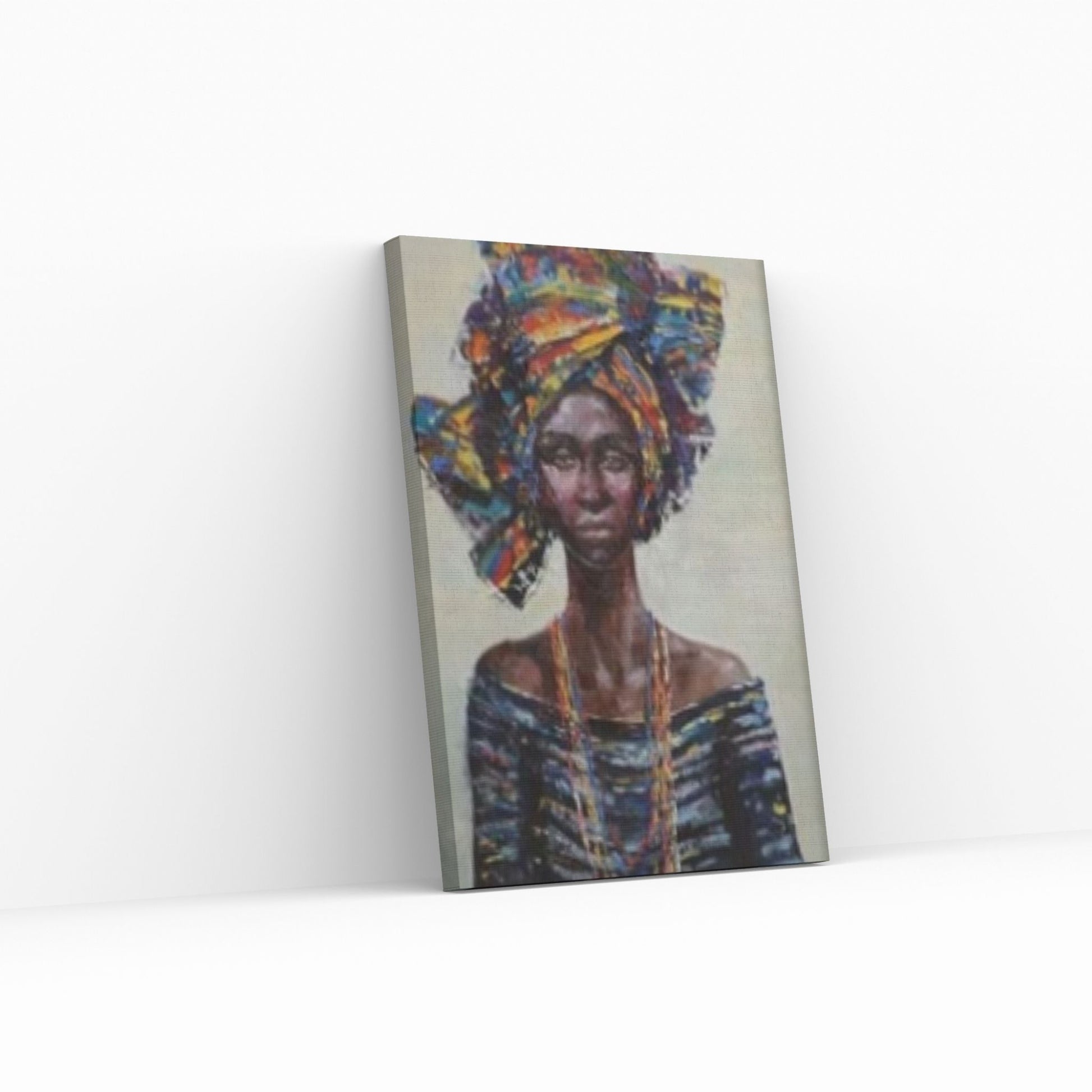 American Afro Black Woman Portrait, African Woman Makeup Wall Art - Y Canvas