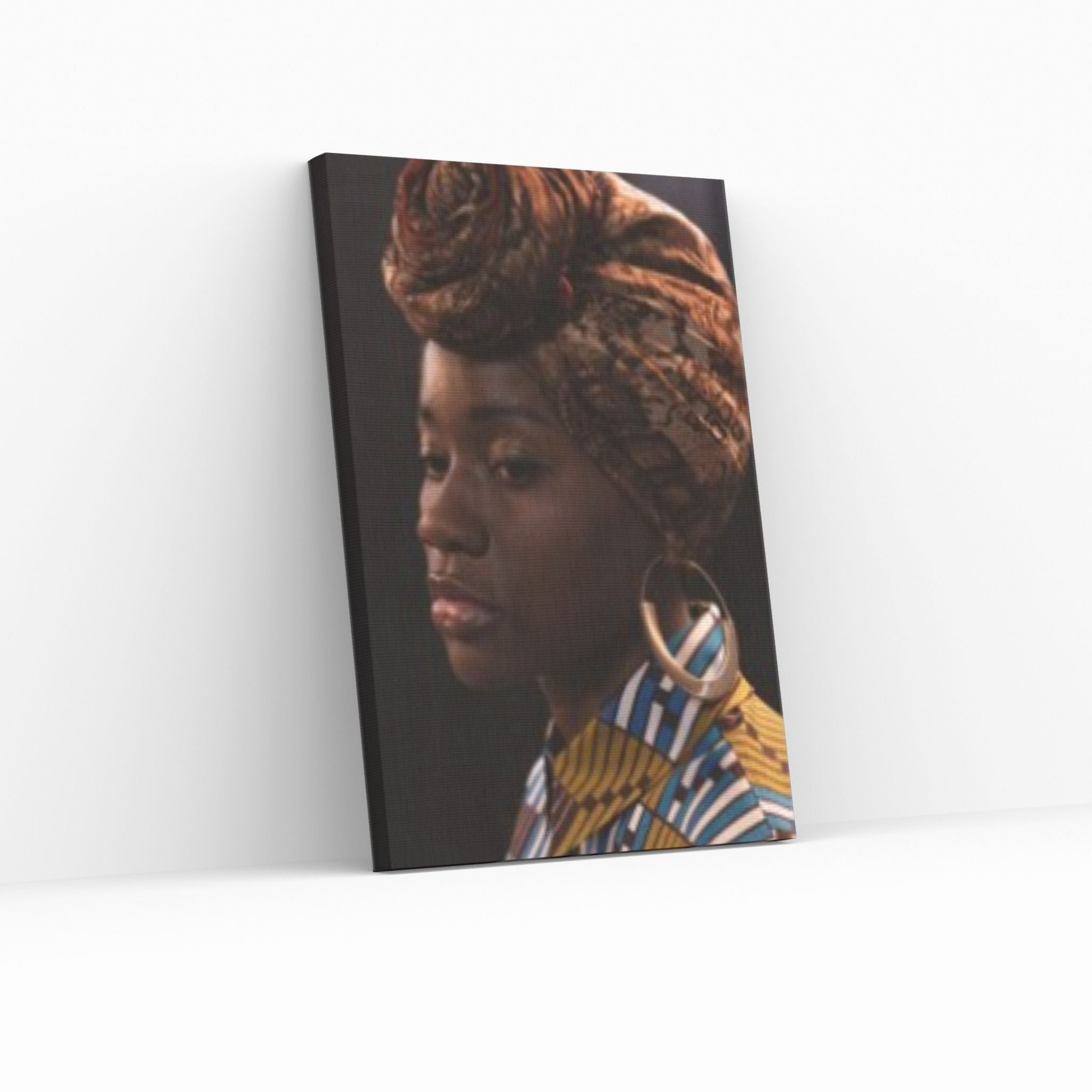 African Black Woman Portrait, Colorful Afro Art, African Woman Makeup Wall Art - Y Canvas