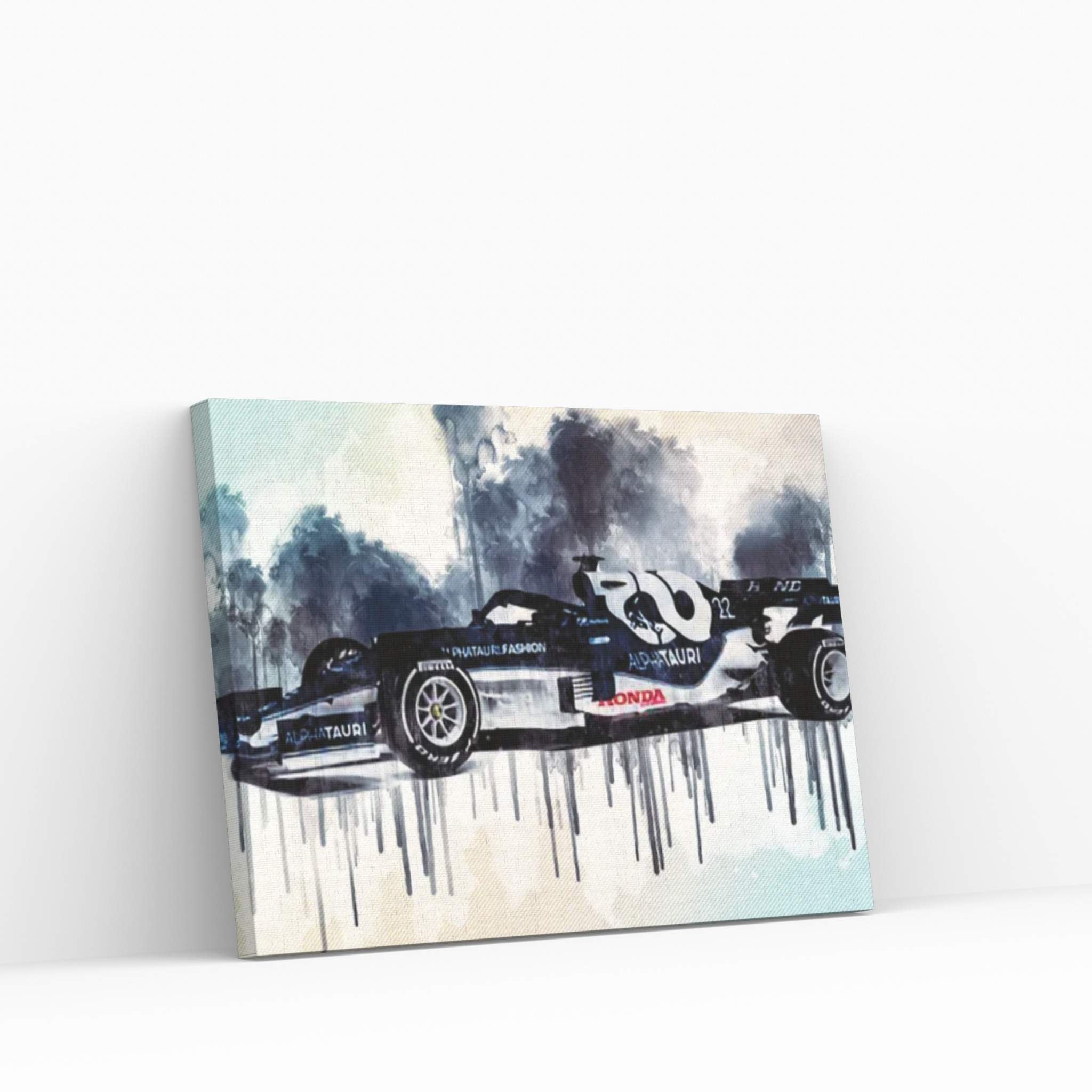 2021 Alphatauri AT02 Formula 1 Car Canvas Wall Art - Y Canvas