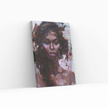 Black Woman Portrait, Afro Art, African Woman Makeup Wall Art - Y Canvas