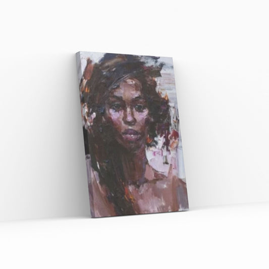 Black Woman Portrait, Afro Art, African Woman Makeup Wall Art - Y Canvas