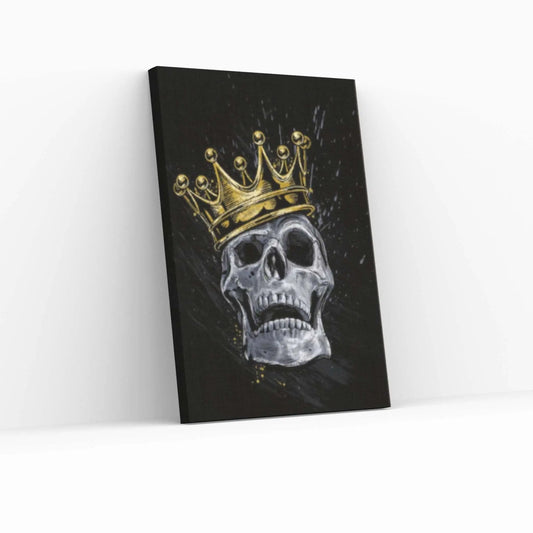 Skull King Canvas Print, Skull Canvas Art Print Home Decor, Boho Skull Canvas Wall Art Gift, Gothic Floral Sugar Skull Canvas Art - Y Canvas