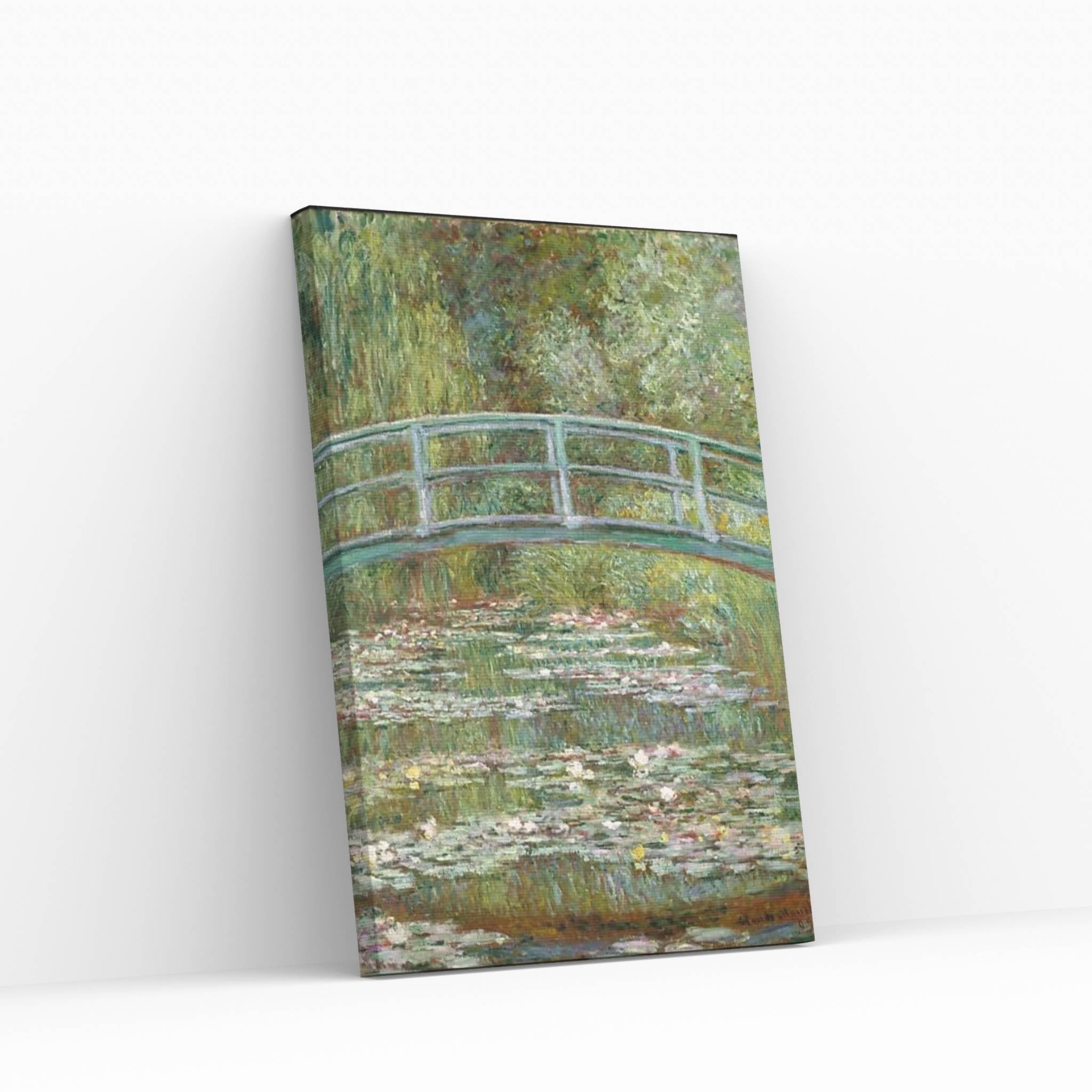 Bridge over a Pond of Water Lilies Canvas Wall Art - Y Canvas