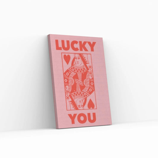 Trendy Retro wall art, Lucky You Canvas Wall Art Print, Trendy Wall Art - Y Canvas