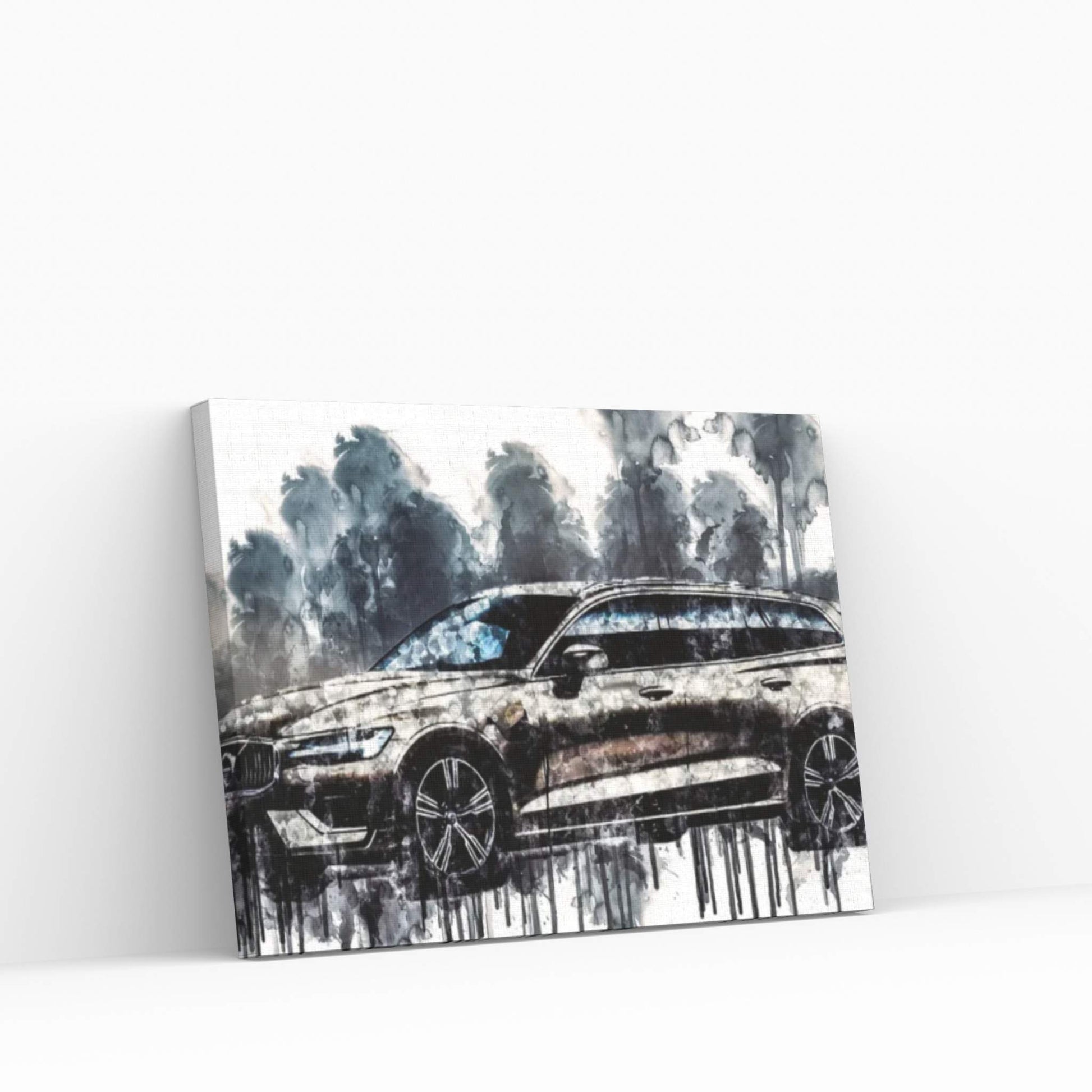 Car 2018 Volvo V60 T8 Inscription Canvas Wall Art - Y Canvas