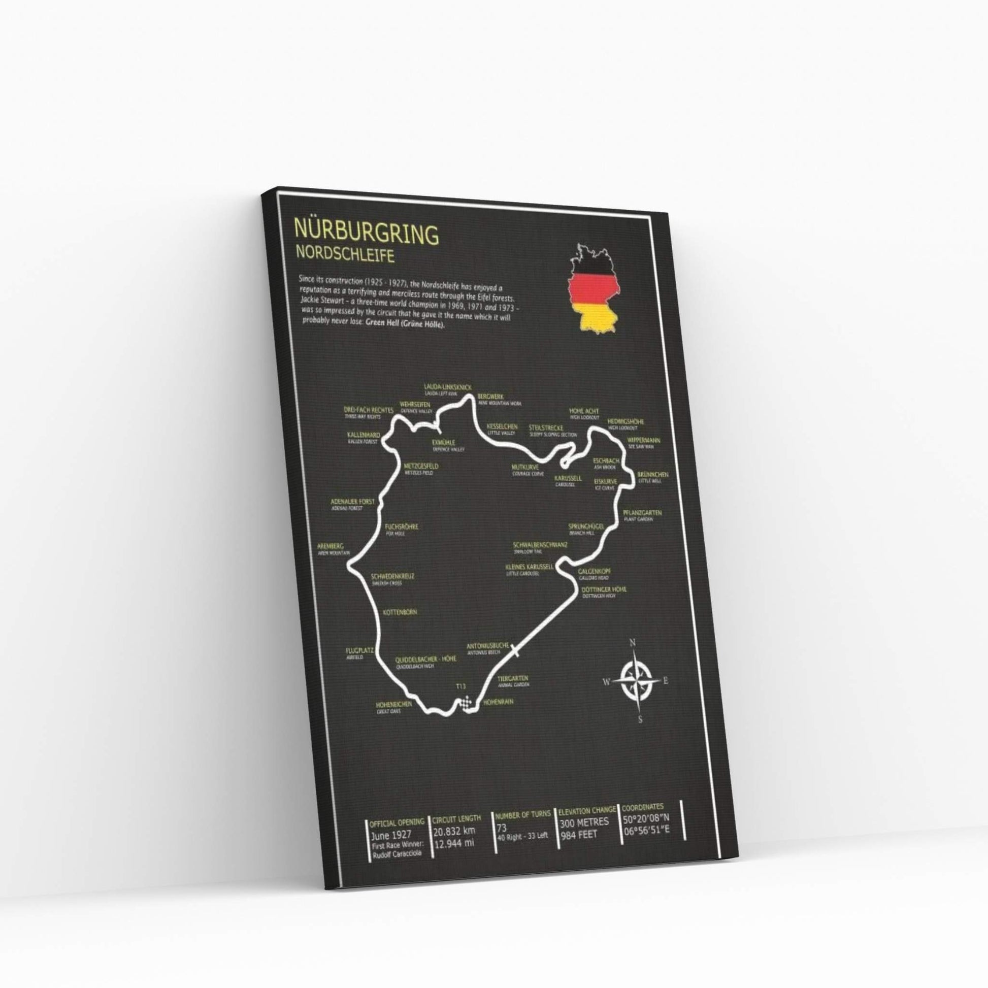 Nurburgring Nordschleife BL Canvas Wall Art - Y Canvas