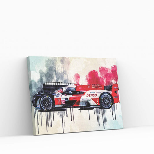 Toyota Gr010 Hybrid 2021 Wec Side View Hypercar Gazoo Racing 2021 Le Mans Hypercar Hybrid Hypercar Canvas Wall Art - Y Canvas