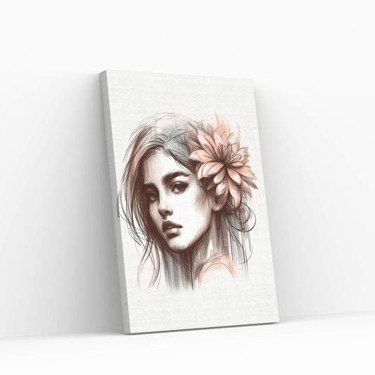 Woman Portrait Canvas Wall Art Print - Y Canvas