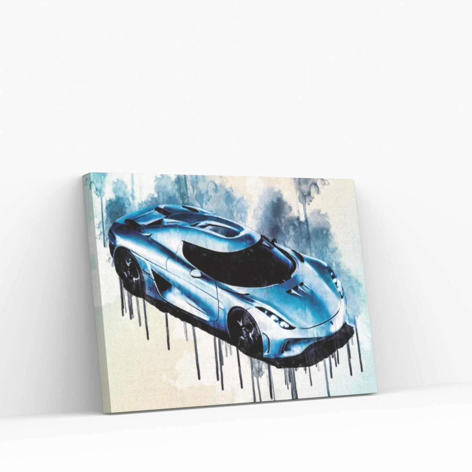 Koenigsegg Regera Hypercar Top View Silver Regera Supercar Canvas Wall Art - Y Canvas