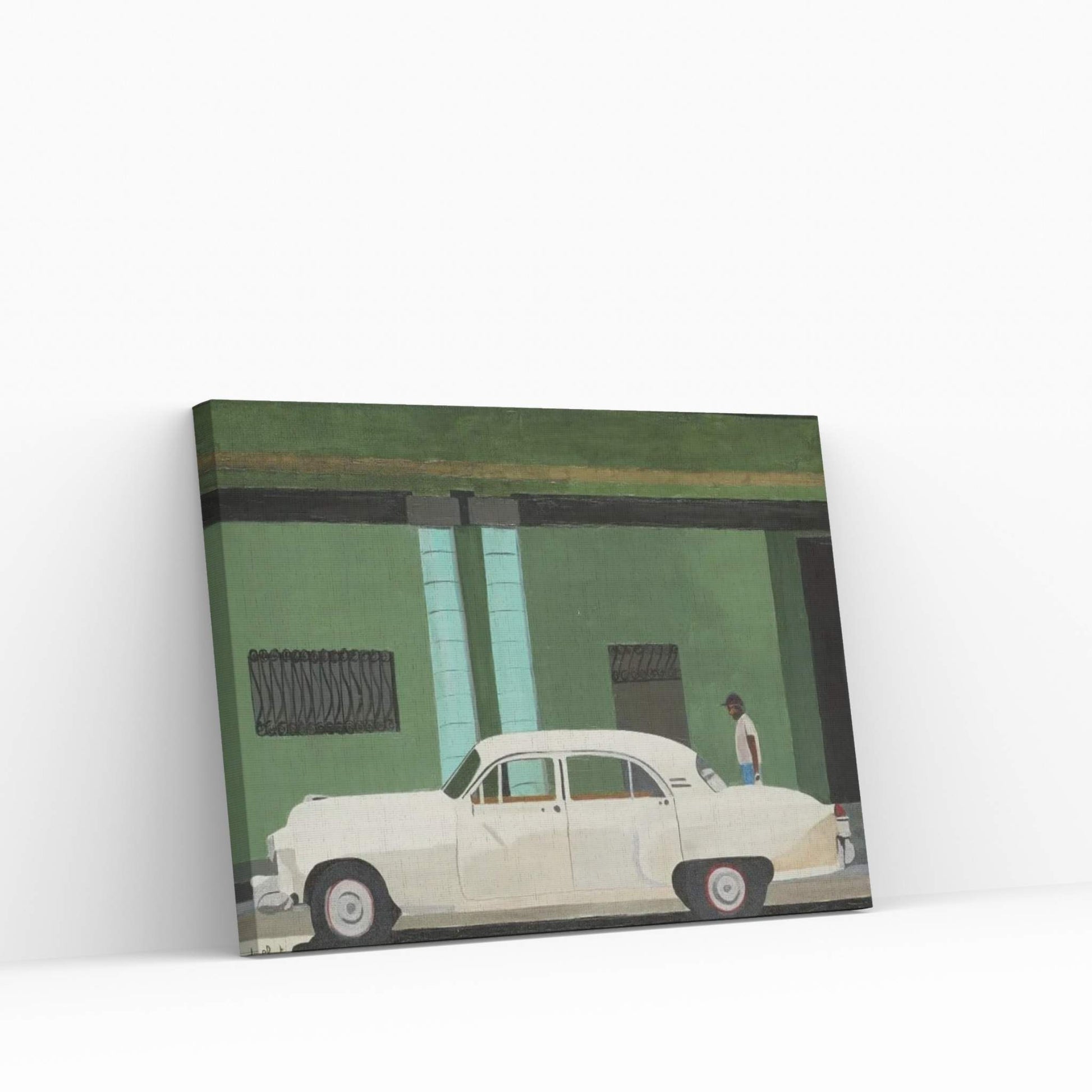 White Havana Canvas Wall Art - Y Canvas