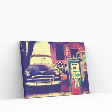 U.S. Route 66 Fill-Up Station Canvas Wall Art - Y Canvas