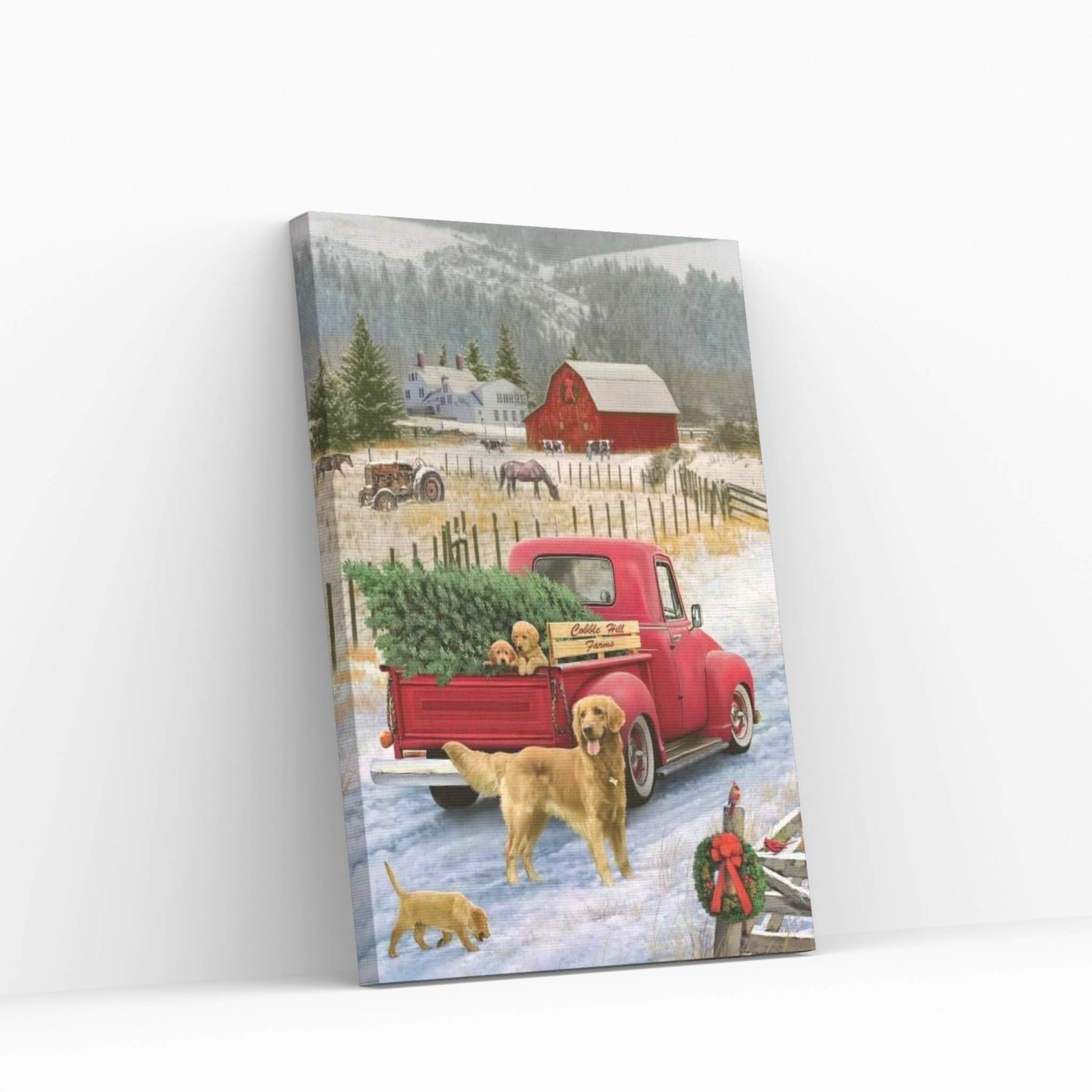 Christmas On The Farm Canvas Wall Art - Y Canvas