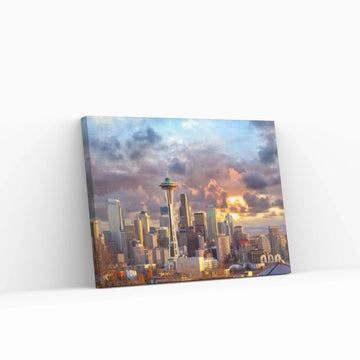 Skyline in Seattle Canvas Design Poster Canvas Wall Art - Y Canvas