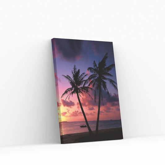 Sunset on the Beach Print on Canvas , Canvas Wall Set , Extra Large Wall Art Ready To Hang - Y Canvas