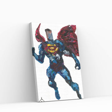 Superman Palette Knife Canvas Wall Art - Y Canvas