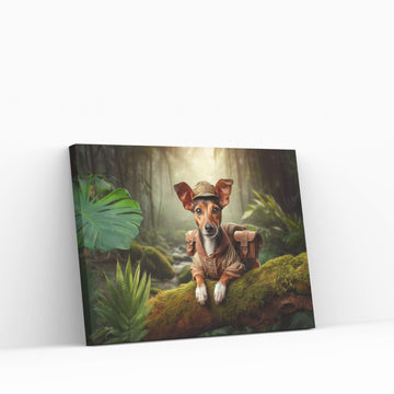 Adventurous Little Dog, Dog in the Forest Canvas Wall Art - Y Canvas