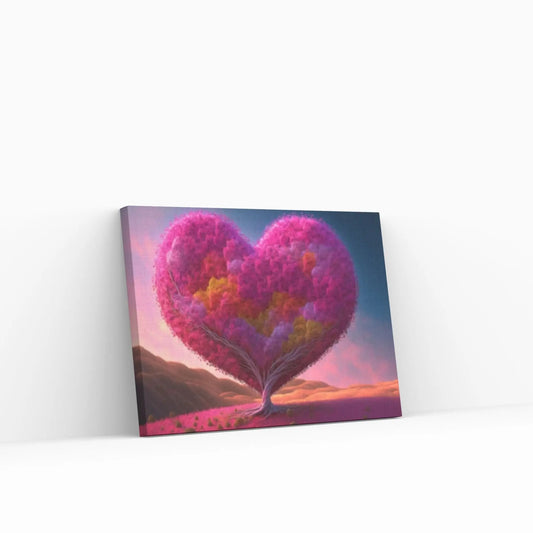 Heart Tree Canvas Wall Art Red Heart Shaped Tree - Landscape Wall Canvas Art - Y Canvas