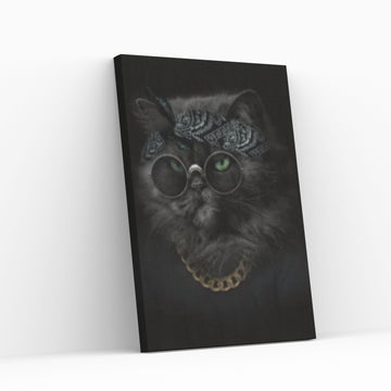 Boss Cat Wall Art, Cat Canvas, Modern Cat Canvas, Gangster Cat Canvas - Y Canvas