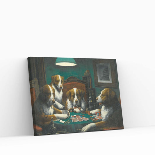 Dogs Playing Poker Canvas Wall Art - Y Canvas