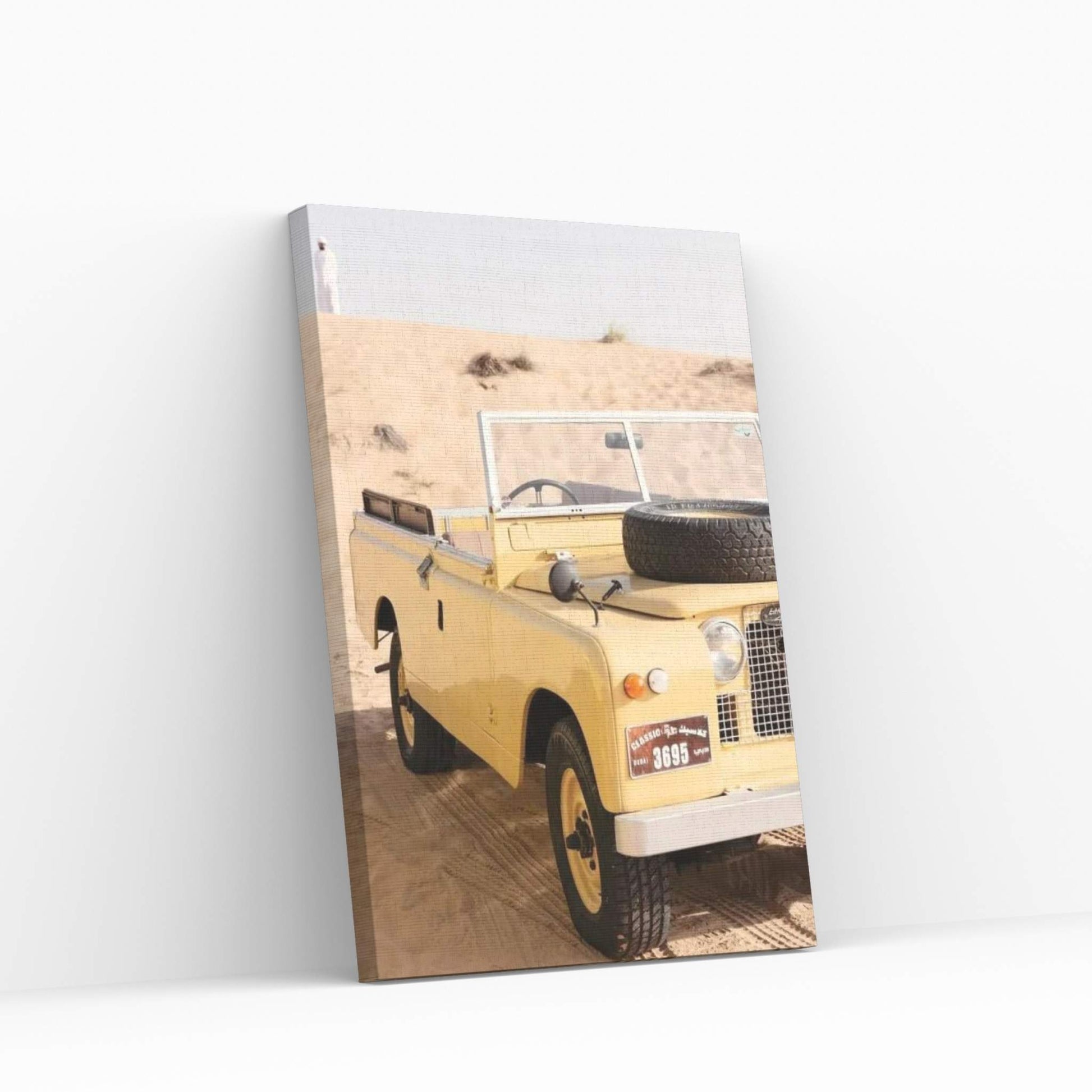 Dubai UAE - Land Rover Vintage Canvas Wall Art - Y Canvas