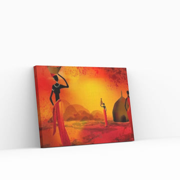 African Women Canvas Wall Art, African Afro Art Canvas, Black Woman Canvas, African Woman Art - Y Canvas