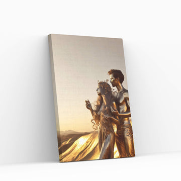 Metalic Love Man and Woman Canvas Wall Art - Y Canvas