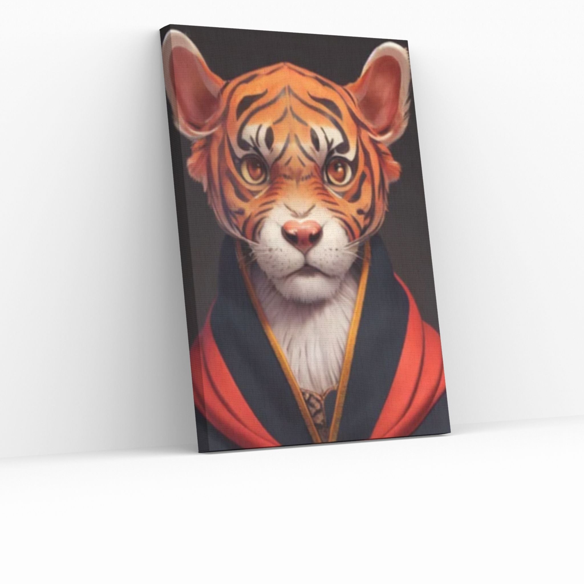 Abstract Anime Animal Tiger Leopar Wall Art, Creative Animal Modeling Wall Art - Y Canvas