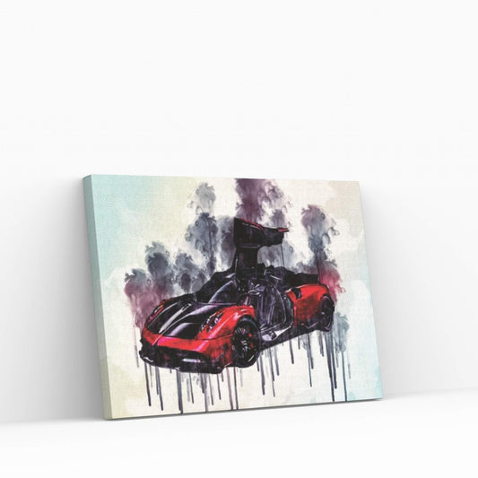 Pagani Huayra Bc Hypercar Black And Red Luxury Sports Cars Canvas Wall Art - Y Canvas