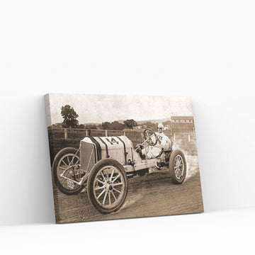 Vintage Photo Race Car Canvas Wall Art - Y Canvas