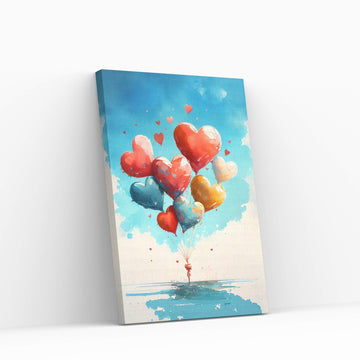 Love, Heart, Balloon, Woman Canvas Wall Art Home Decor - Y Canvas