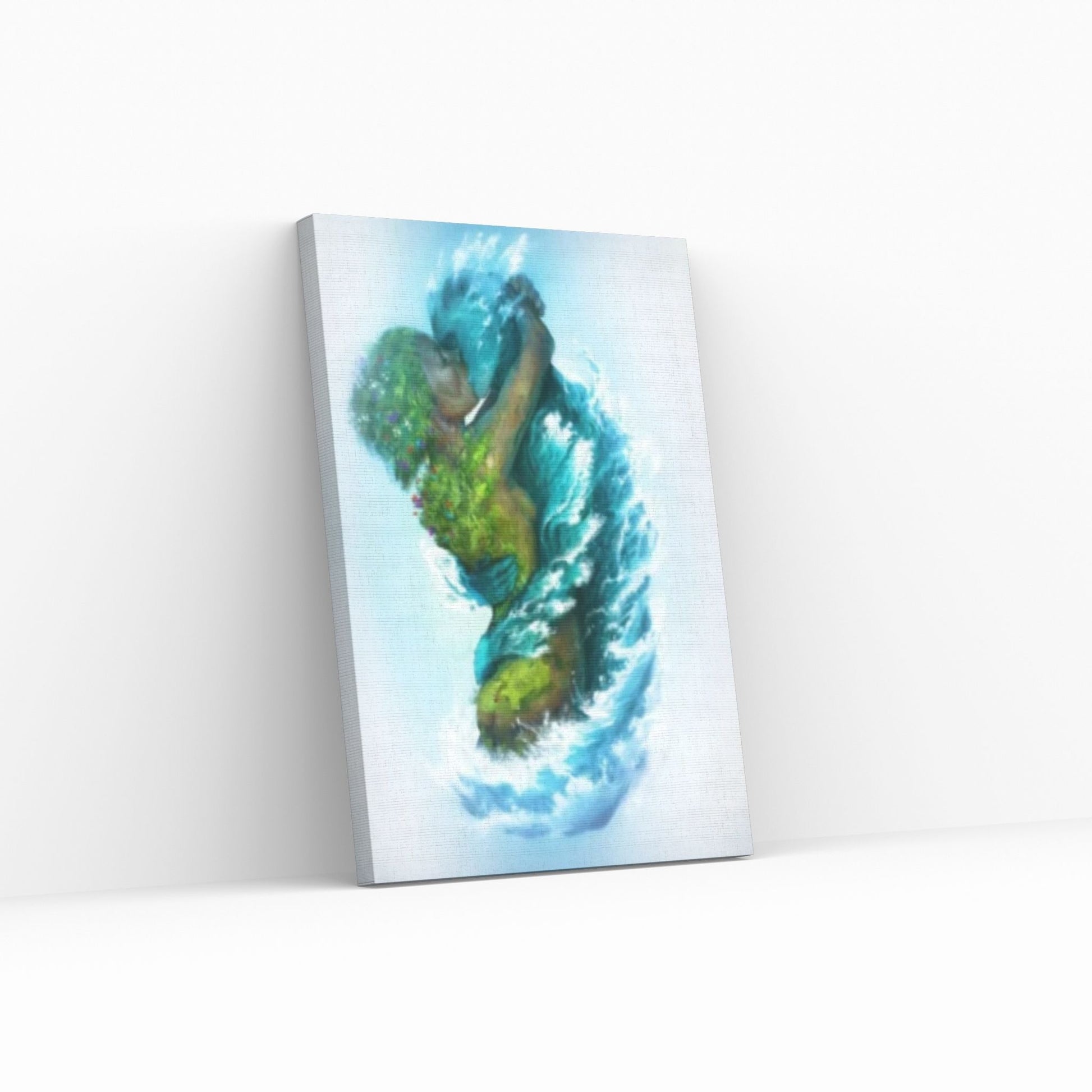 Love Of Water And Earth Canvas Print, Romantic Love Painting, Love Graffiti - Y Canvas